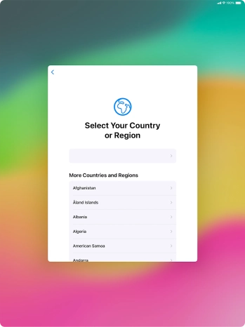Press the required country or area.