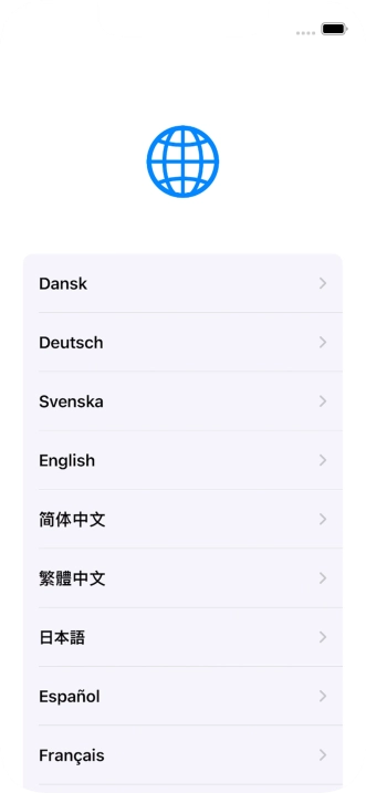 Press the required language.