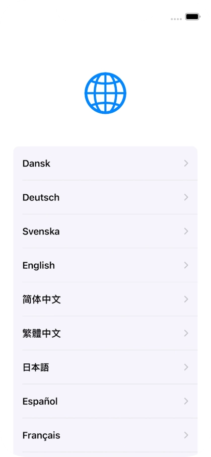 Press the required language.