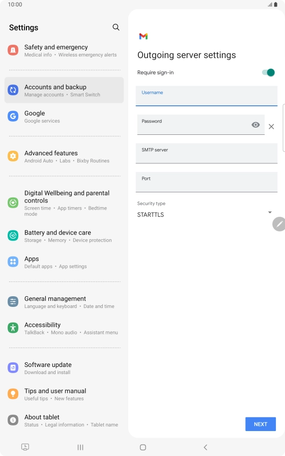 Press the field below 