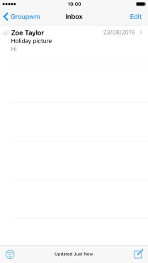 Press the name of the email account.