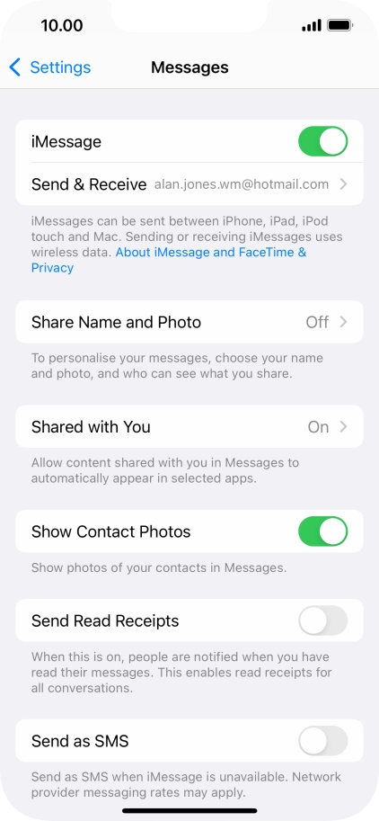 Press the indicator next to 