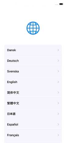 Press the required language.