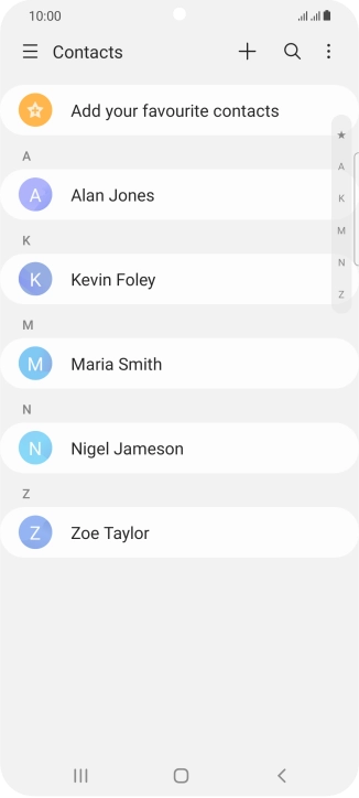Press the new contact icon.