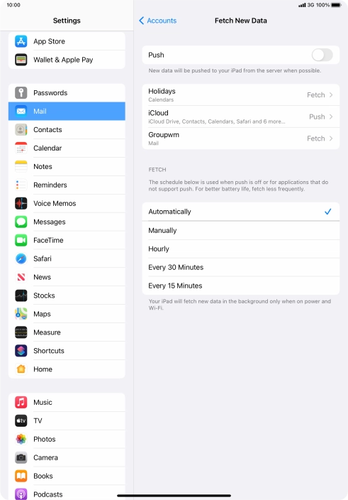 If you turn off the function, press the required setting.