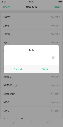 Key in live.vodafone.com and press Save.