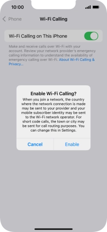 If you turn on the function, press Enable.