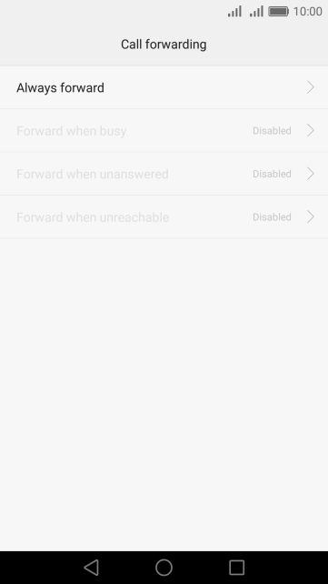 Press the required divert type.