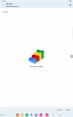 To create a new folder, press the new folder icon and follow the instructions on the screen to create a new folder.