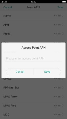 Key in live.vodafone.com and press Save.
