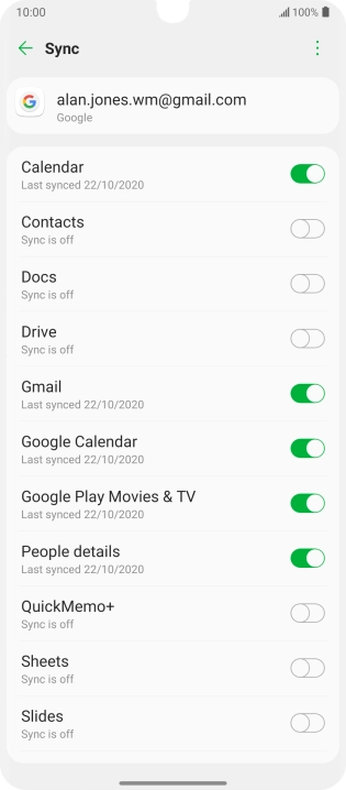 Press the indicator next to 