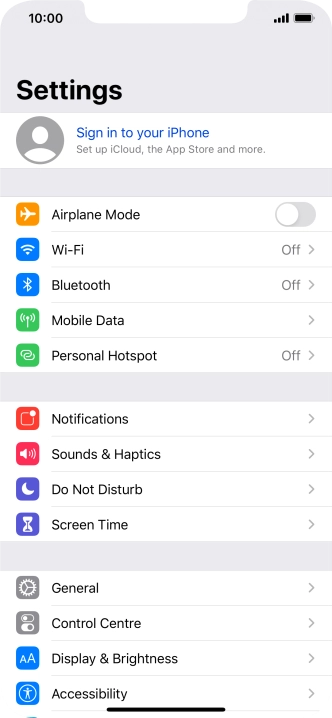 Press Sign in to your iPhone.