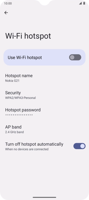 Press Hotspot name.