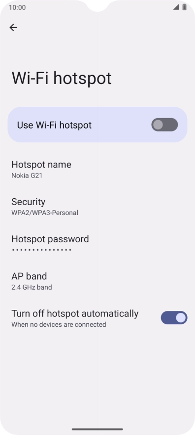Press Hotspot name.