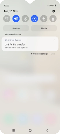 Press Tap for other USB options..