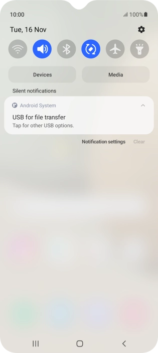Press Tap for other USB options..