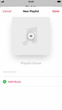 Press the text input field and key in a name for the playlist.