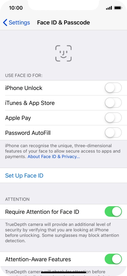 Press Set Up Face ID.