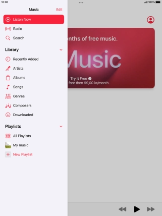 Press the required playlist. Press the required playlist.