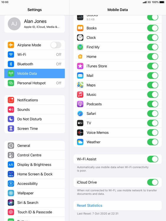Press the indicator next to 