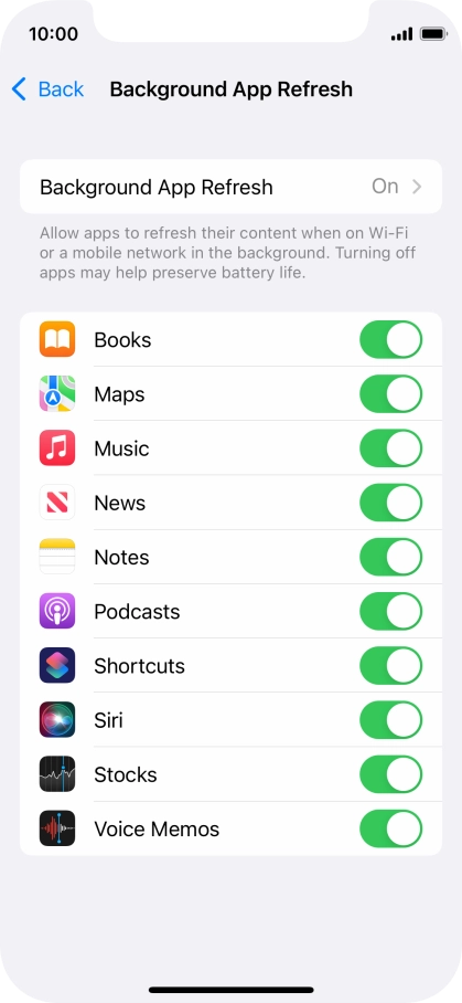 Press Background App Refresh.