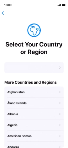 Press the required country or area.