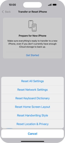 Press Reset All Settings.