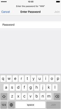 Press Password and key in the password for the Wi-Fi network.