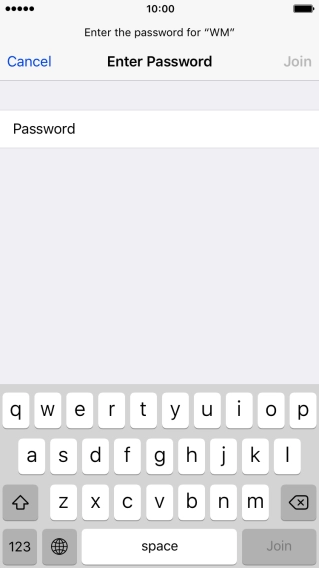 Press Password and key in the password for the Wi-Fi network.