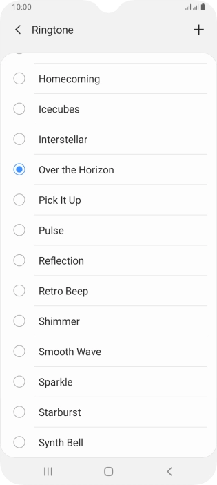 Press the add ring tone icon.