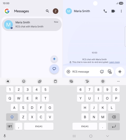 Select an existing conversation or create a new message and press the AI icon.
