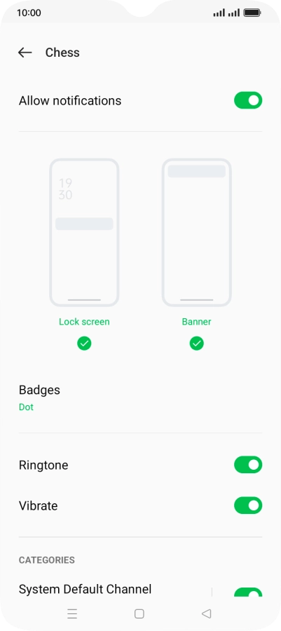 Press the indicator next to 