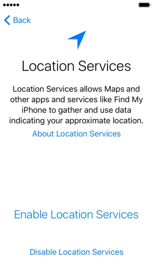 Press Enable Location Services to turn on the function.