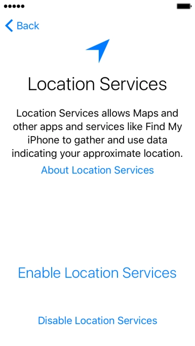 Press Enable Location Services to turn on the function.