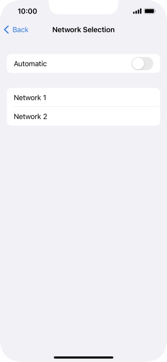 If you turn off the function, press the required network.