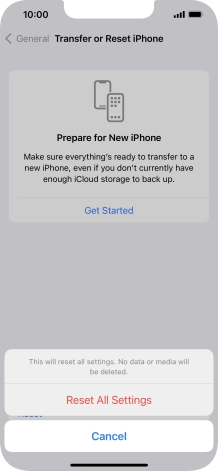 Press Reset All Settings.