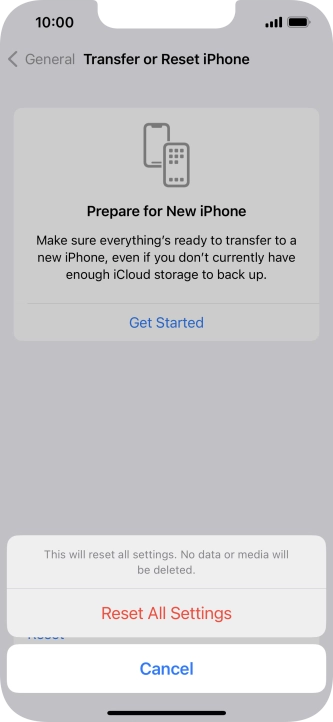 Press Reset All Settings.