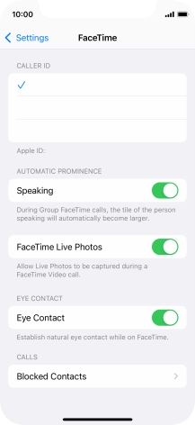 Press the required setting below 