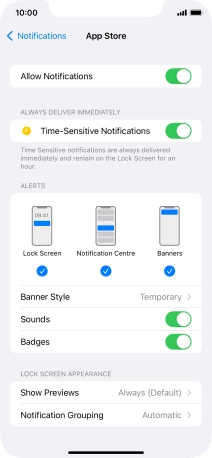 Press the indicator next to 