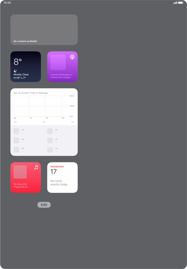 Press the required widget and drag it on top of another widget.