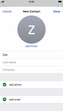 Press Last name and key in the last name. Press Last name and key in the last name.