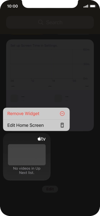 Press Remove Widget.