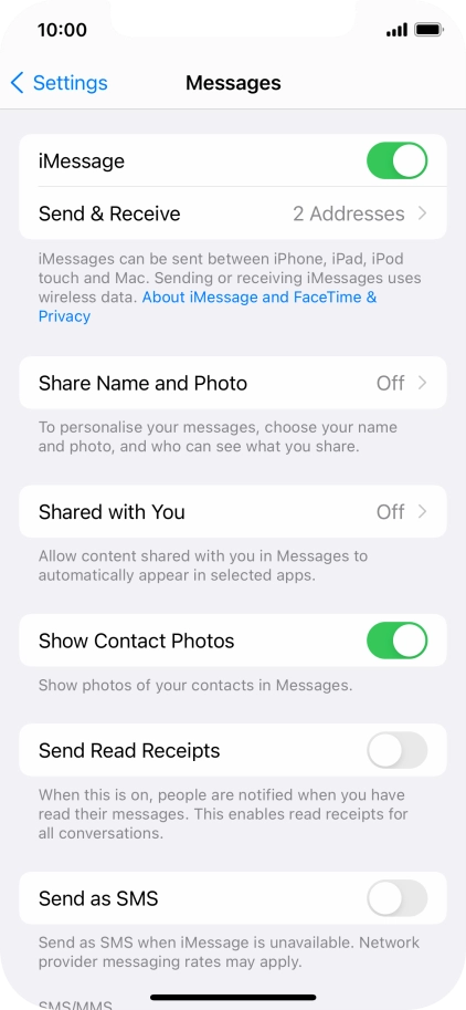 Press the indicator next to 