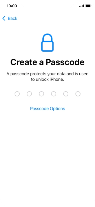 Press Passcode Options.