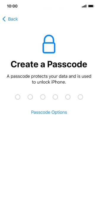 Press Passcode Options.