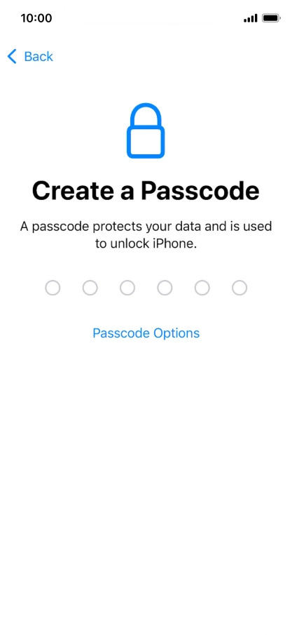 Press Passcode Options.