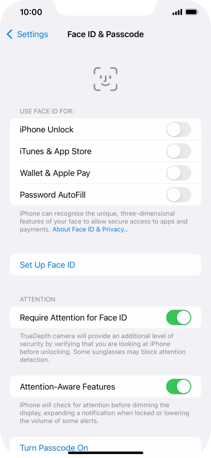 Press Set Up Face ID.