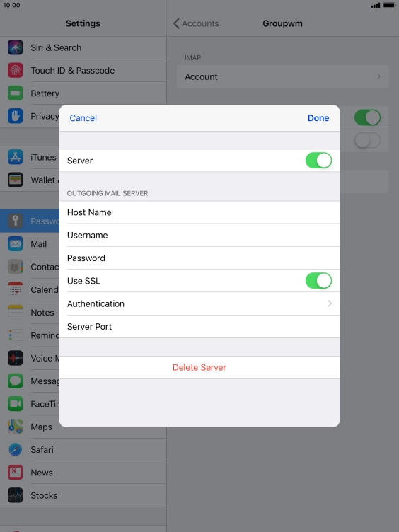Press the indicator next to 