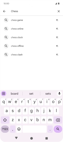 Key in the name or subject of the required app and press the search icon.