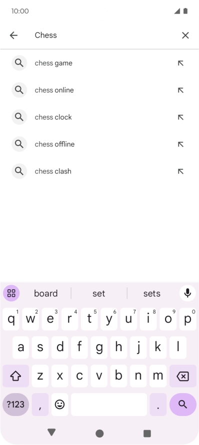Key in the name or subject of the required app and press the search icon.